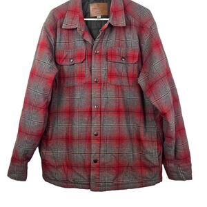 Rugged Elements Men's L Flannel Jacket Plaid Quilted Lined Outdoor Hunting NEW